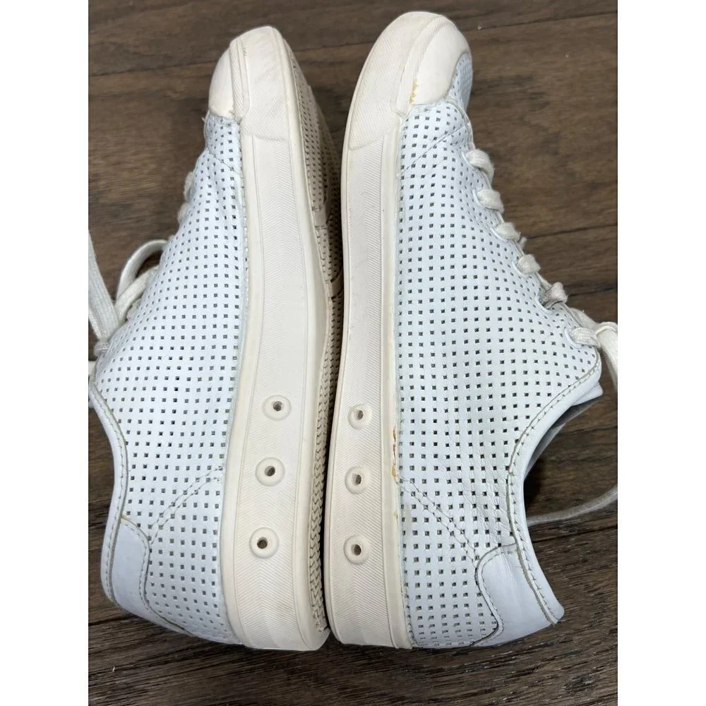 RAG & BONE Standard Issue Lace Up Perforated Leather Sneaker White Sz 39.5 EUC